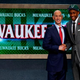 Jabari Parker (right) of Duke poses for a photo with NBA Commissioner Adam Silver after being drafted in the first round by the Milwaukee Bucks during the 2014 NBA draft at the Barclays Center in New York City June 26, 2014.
Mike Stobe/Getty Images